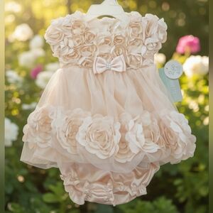 Nannette Baby Infant Girls Easter Formal Wedding Floral Tulle Dress 6-9 Mnths